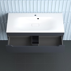 Style Line Тумба под раковину Остин 100 подвесная графит – фотография-5